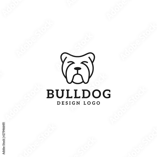 Bulldog logo vector design template in isolated white background