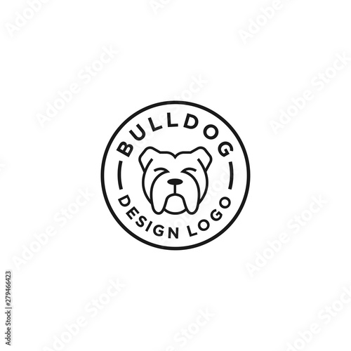 Bulldog logo vector design template in isolated white background