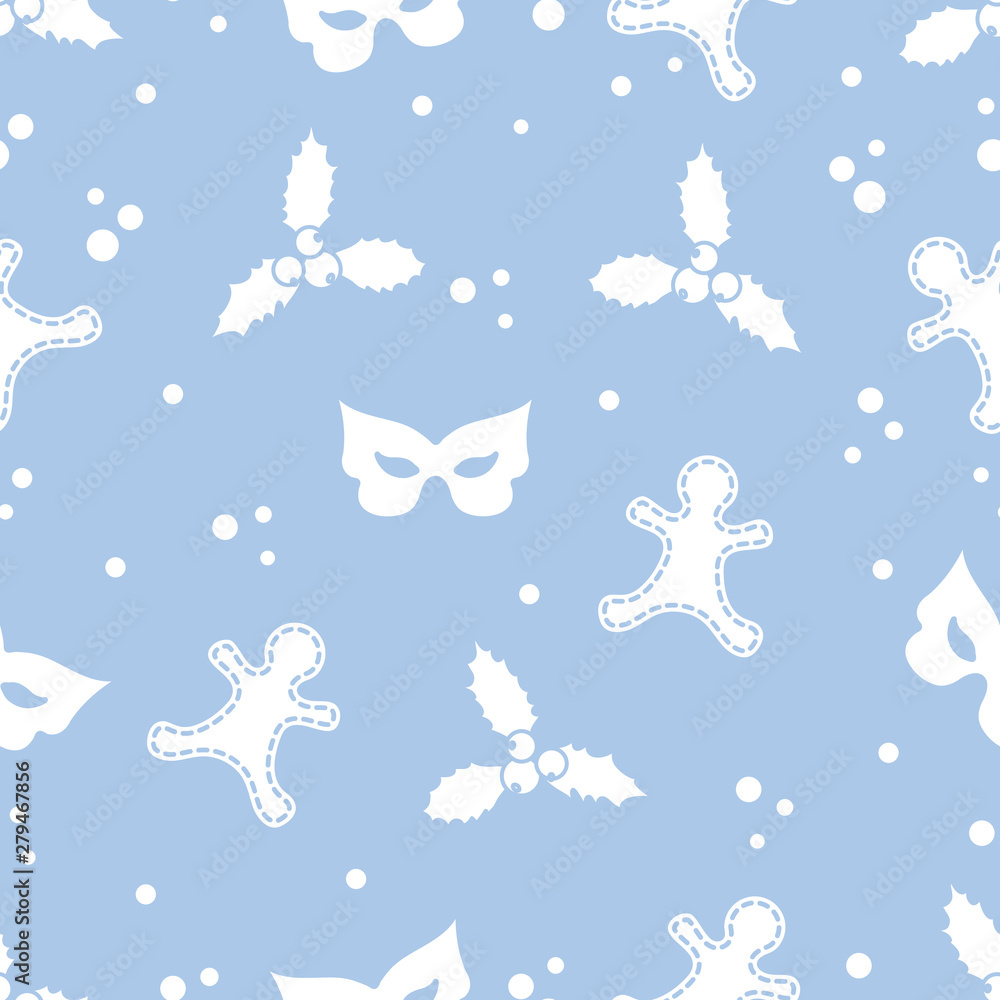 Christmas and New Year 2019 seamless pattern. Christmas and New Year 2019 seamless pattern.