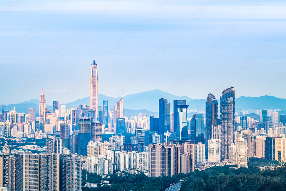 Obraz premium Shenzhen City, Guangdong, China city skyline