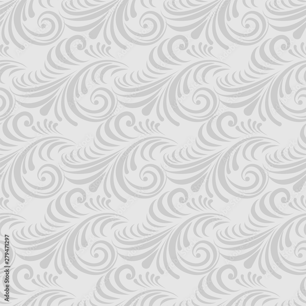 Volumetric seamless floral pattern background. Paper cut out seamless floral pattern.