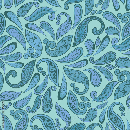 Volumetric seamless floral pattern background. Paper cut out seamless floral pattern. © legon