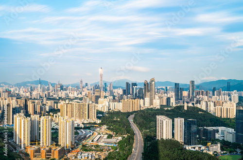 Shenzhen City  Guangdong  China city skyline