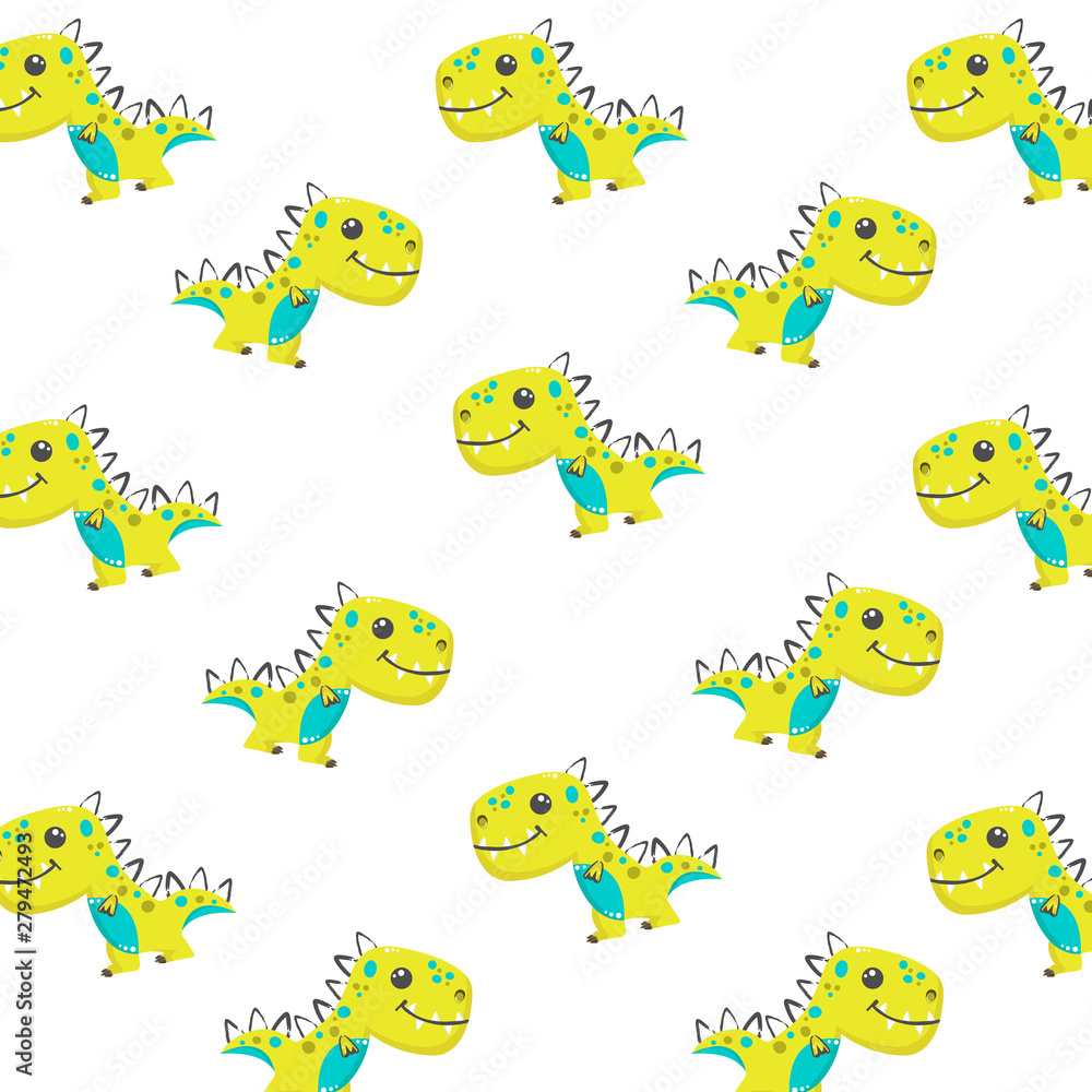 Fototapeta premium Cute baby boy dinosaur background