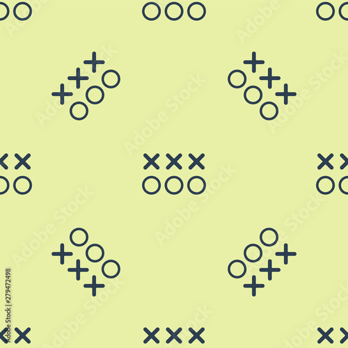 Blue Planning strategy concept icon isolated seamless pattern on white background. Soccer or american football cup formation and tactic.  Vector Illustration
