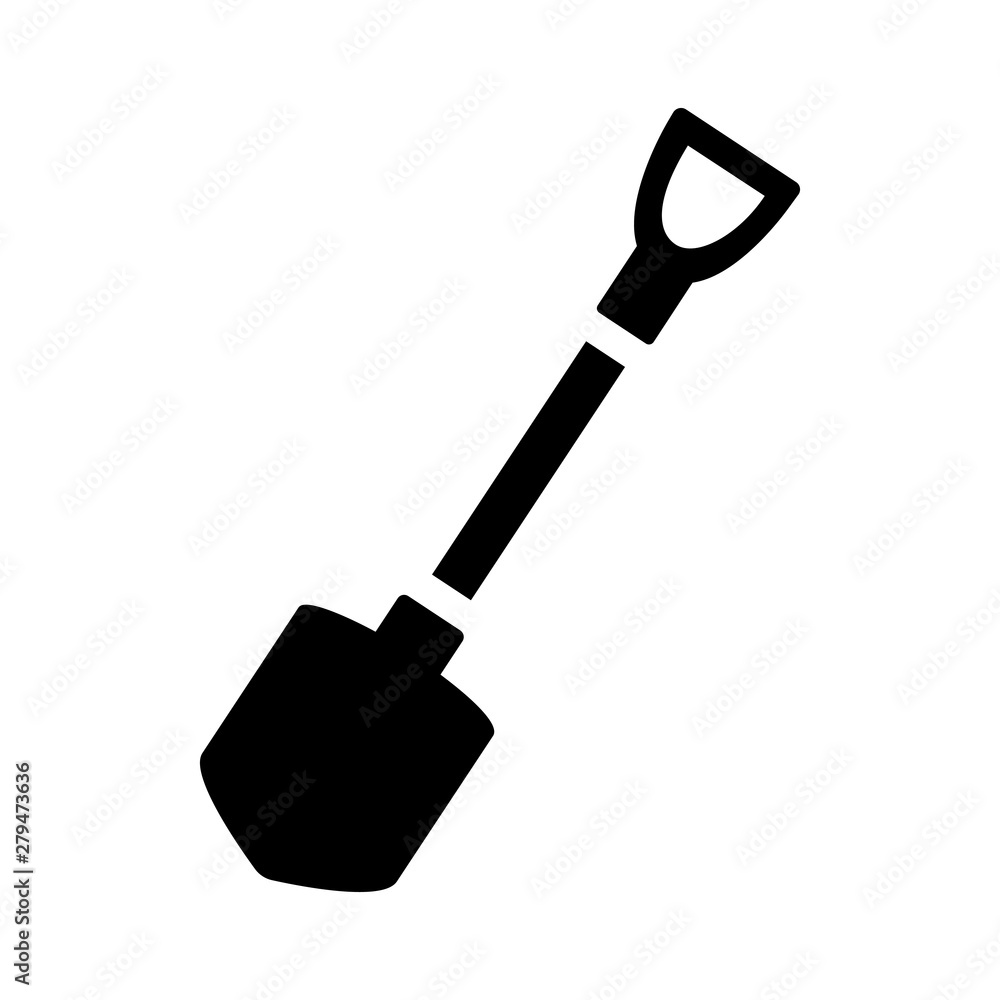 Shovel vector Icon. Gardening Illustration symbol. Construction Equipment Sign or logo.