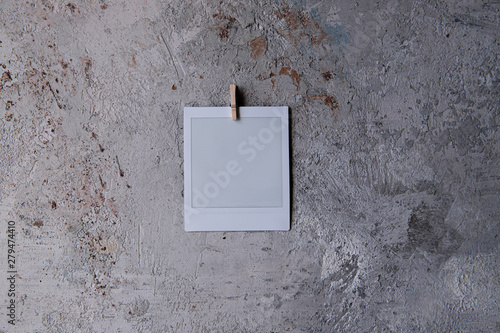 instant photo on textured background