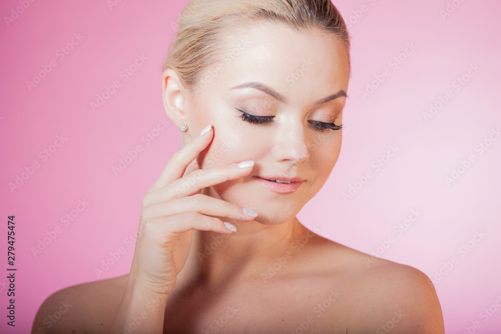Face care and skin care, health and beauty concept, copy space right Face care and skin care, health and beauty concept, copy space right
