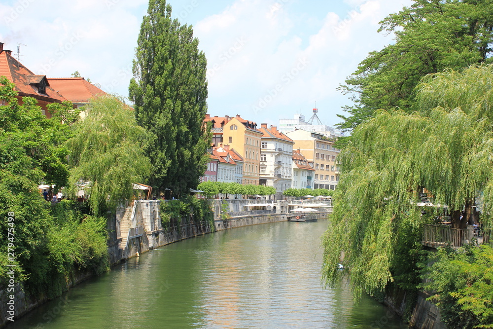 Die Ljubljanica in Ljubljana (Slowenien)