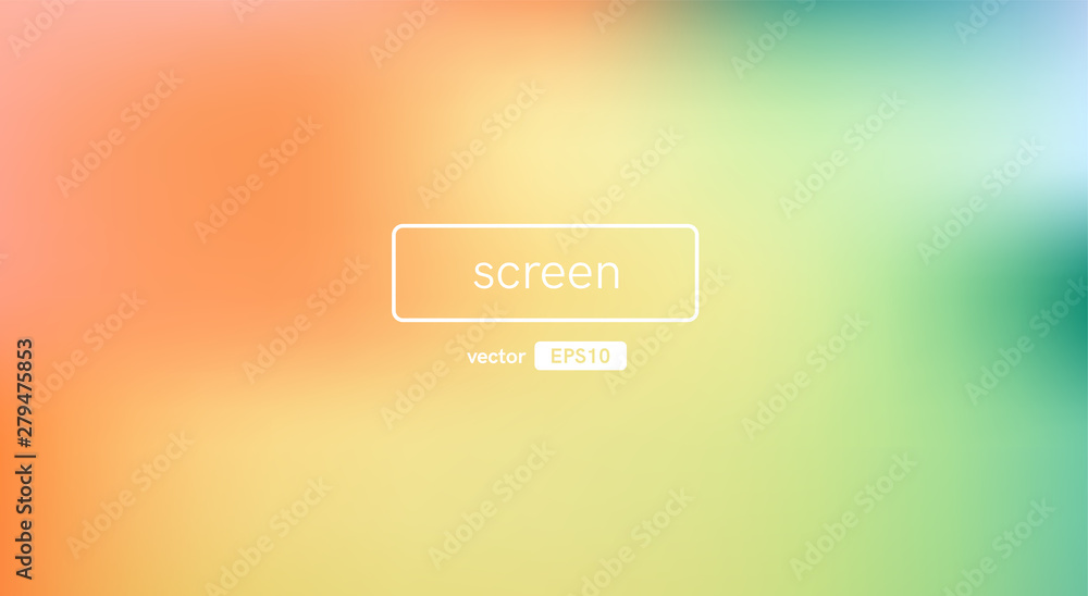 Abstract blurred gradient background. Yellow, green color. Unfocused style bokeh. Colorful editable mesh. Soft pastel colored blur. Minimal modern style. Beautiful template. EPS10 vector illustration.