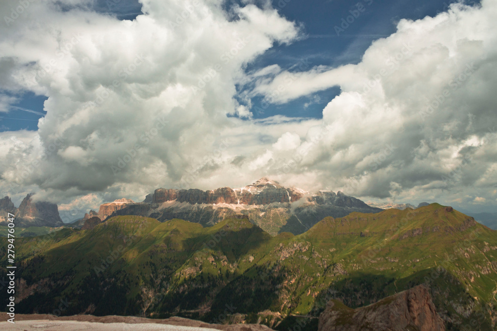 Italian alps with dramatic sky