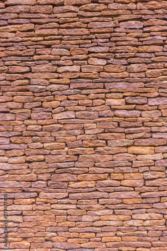 Traditional stacked stone wall in an historic buuilding/