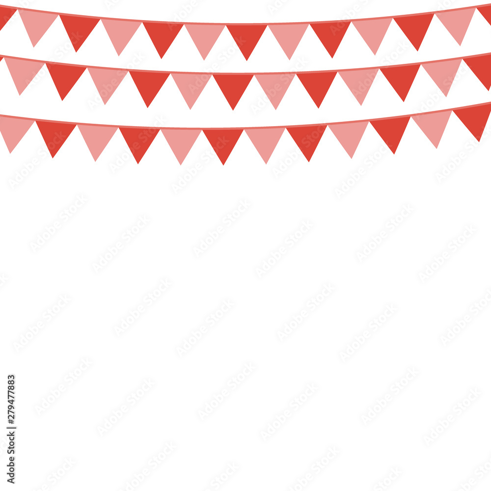 Obraz premium Red flags on a white background