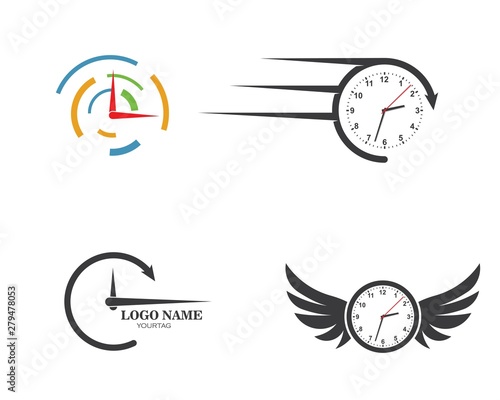 fast in time logo icon illustration design vector