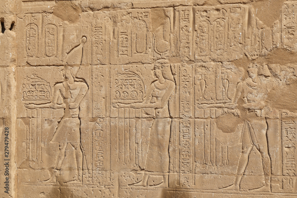 Scene from Edfu Temple in Edfu, Egypt