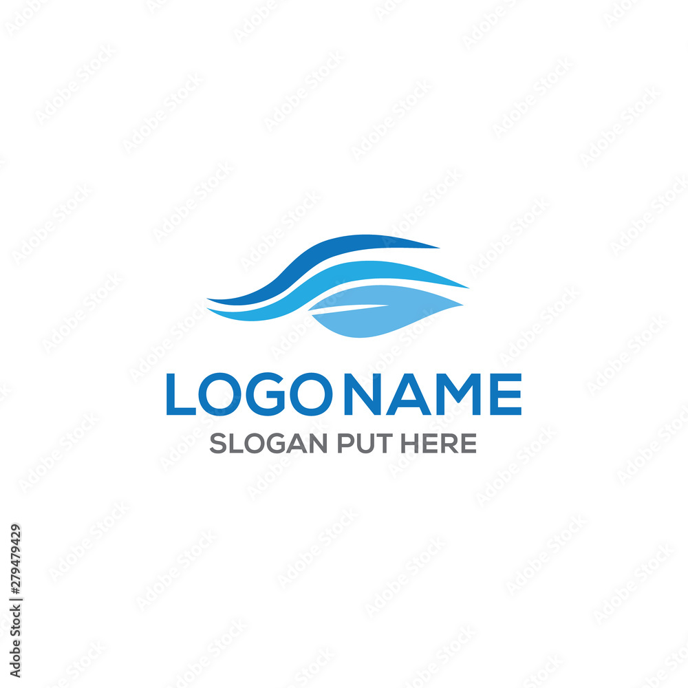 Eco wave logo design template Eco wave logo design template