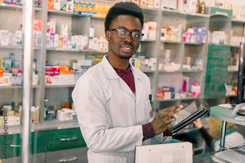 African-american Doctor pharmacist man.