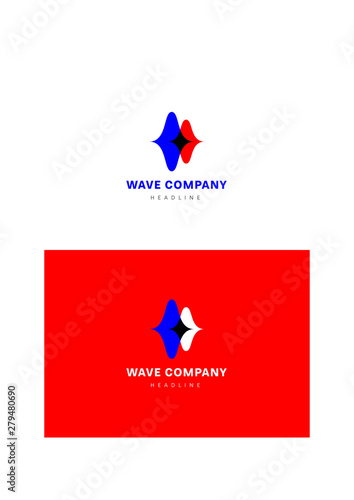 Wave corp company logo template.