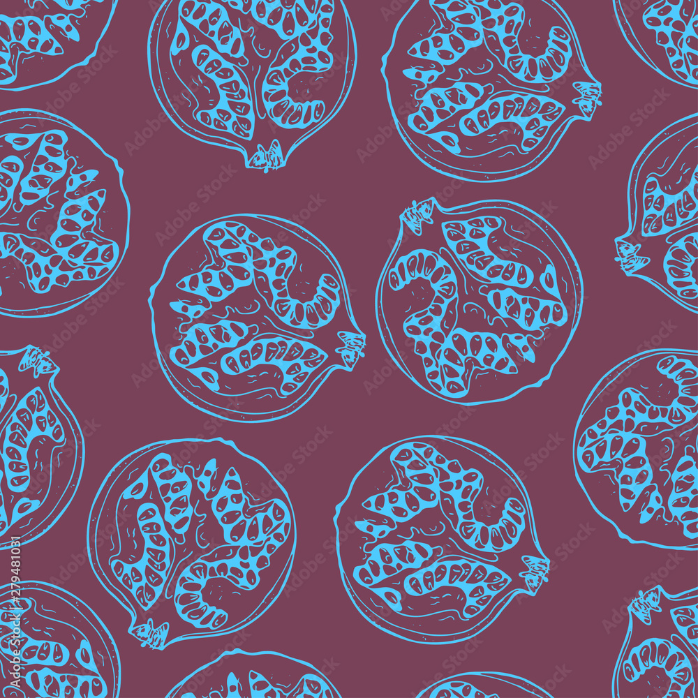 outline pomegranate fruit seamless pattern outline pomegranate fruit seamless pattern