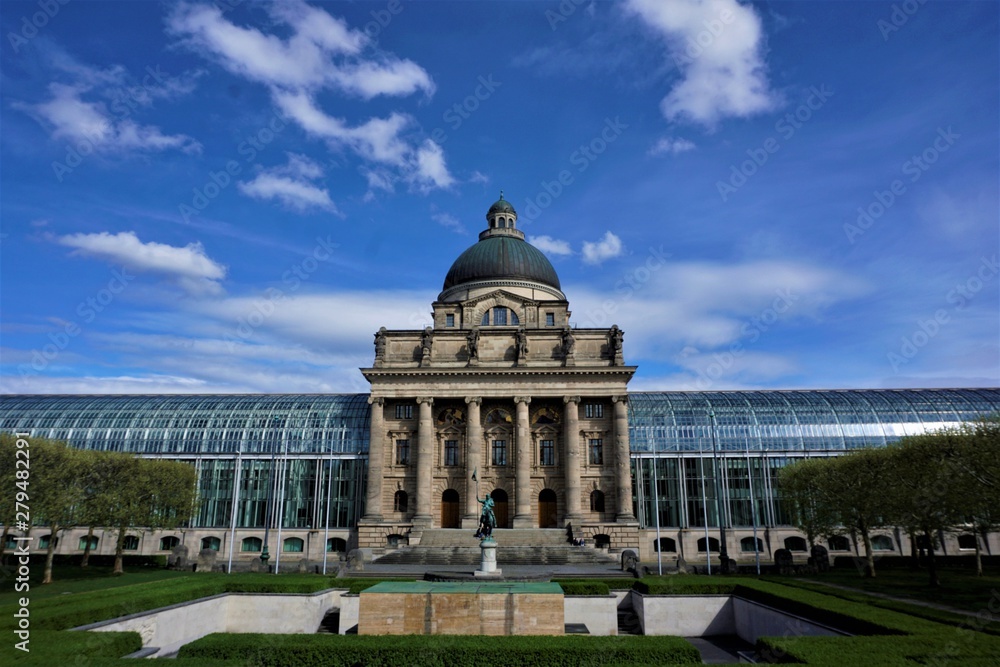 The Bavarian State Chancellery in front of blue sky