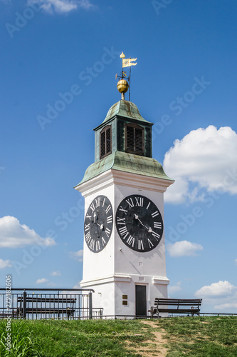Petrovaradin, Serbia - July 17. 2019:  Novi Sad, Clock at Petrovaradin Fortress