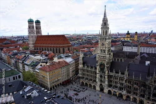 View over the most famous attractions of Munich