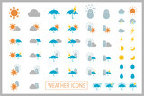 Set of simple weather icons. Vector.シンプル天気アイコン