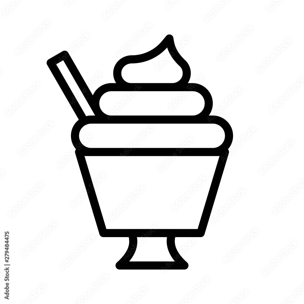 Soft serve vector, Chirstmas menu line style icon, editable outline Soft serve vector, Chirstmas menu line style icon, editable outline