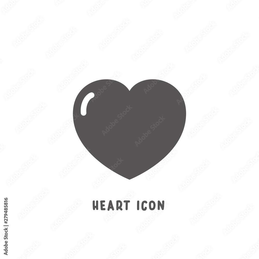 Heart icon simple flat style vector illustration. Heart icon simple flat style vector illustration.