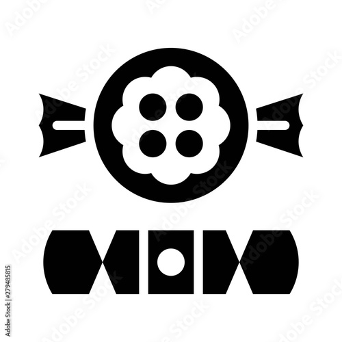 Candy and toffee vector, Chirstmas menu solid style icon