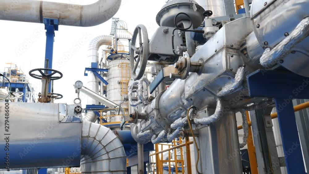 Process area structure , piping , engineering equipment in petroleum refinery plant , Video for technology and Oil and gas industrial concept Process area structure , piping , engineering equipment in petroleum refinery plant , Video for technology and Oil and gas industrial concept