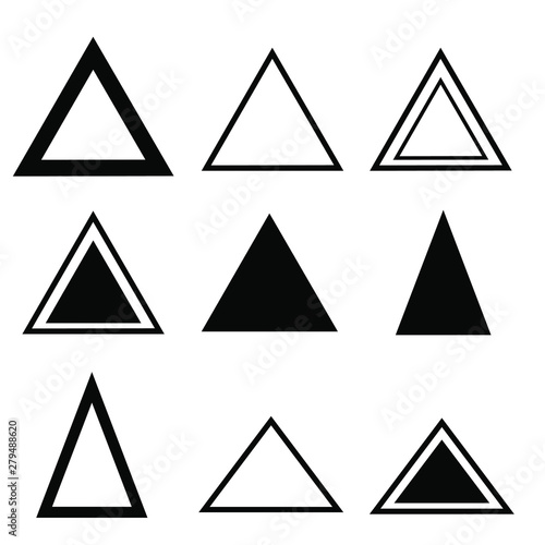 Triangle Icons Vector set. Triangle icon illustration symbol.