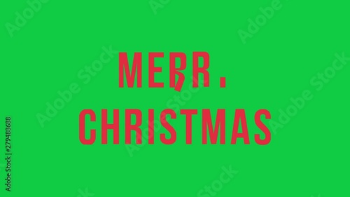 Text Animation of Merry Christmas on Chroma Key. Animation of letters for the holiday. (ID: 279488688)