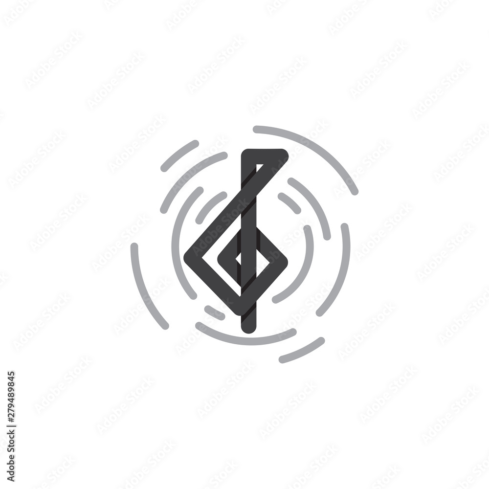 g key logo line style for music template design g key logo line style for music template design