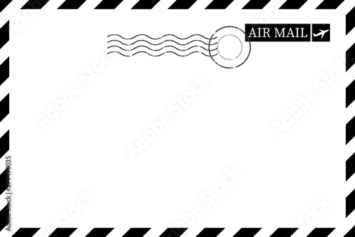 Blank vintage post card template with stamp.vector illustration