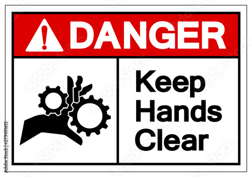 Danger Keep Hands Clear Symbol Sign, Vector Illustration, Isolate On White Background Label. EPS10