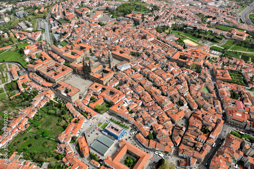 aerial image of Santiago de Compostela, Galicia, Spain Fototapete