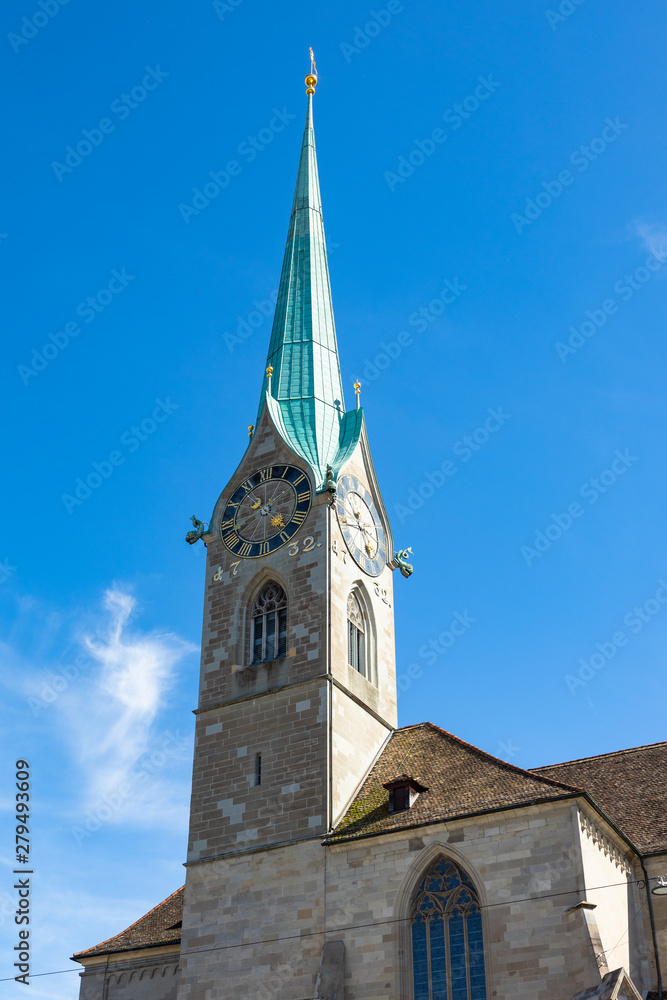 Fraumunster church clochet in Zurich Switzerland