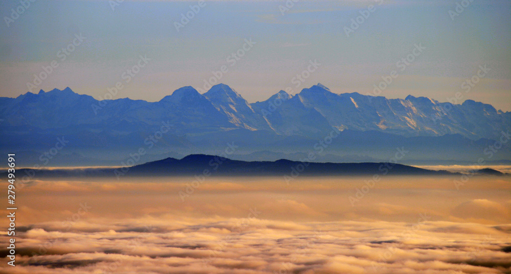 Alpen der Nordschweiz gesehen vom Hochblauen