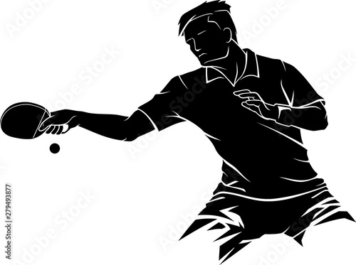 Male Table Tennis Drive Front View