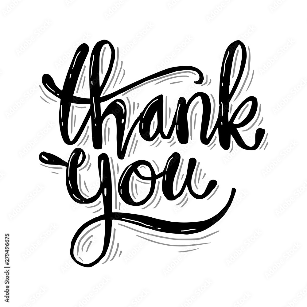 Fototapeta premium Thank you hand lettering calligraphy.