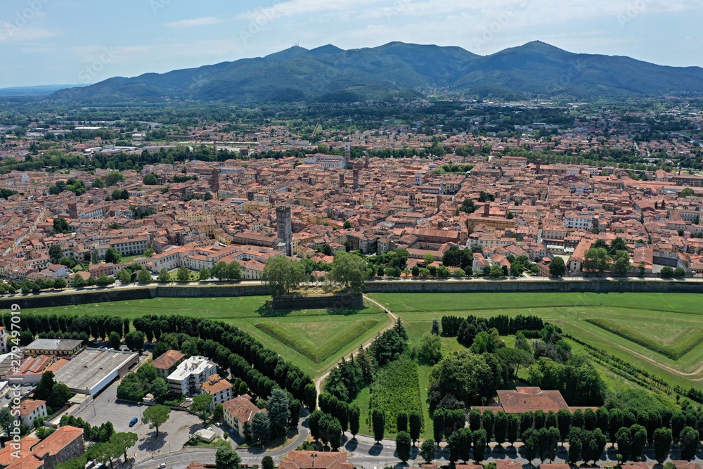 Lucca city: aerial view