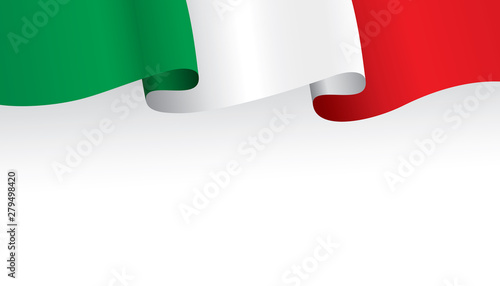 Italy flag ribbon isolated on white background. Vector illustration