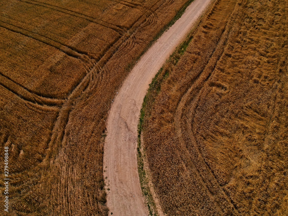 Aerial view of countryside in Minsk Region of Belarus