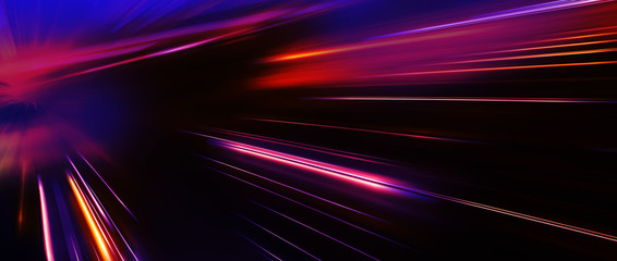 Panoramic high speed technology concept, light abstract background