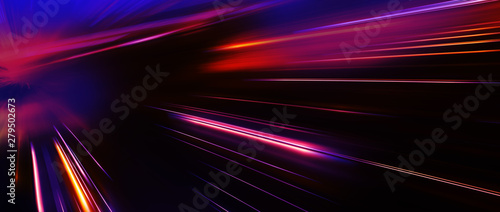 Panoramic high speed technology concept, light abstract background