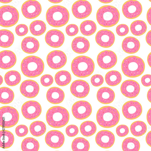 Seamless pattern with colorful donuts.