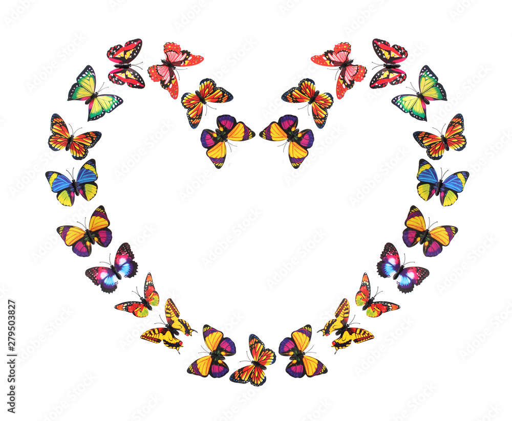 Paper Butterflies in Heart Shape Paper Butterflies in Heart Shape