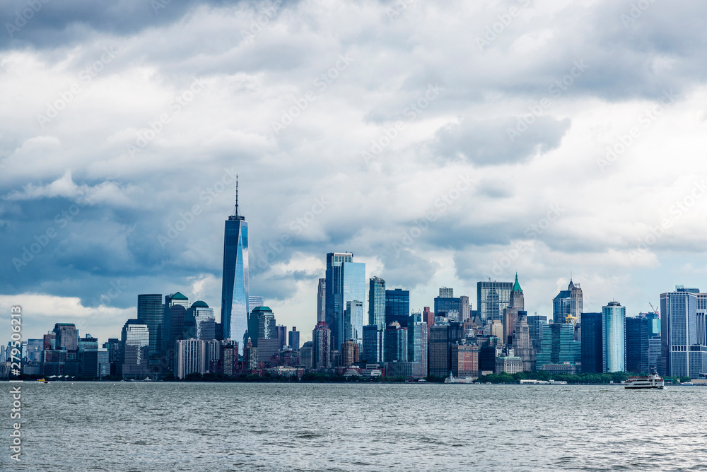 Skyline of skyscrapers in Manhattan, New York City, USA Skyline of skyscrapers in Manhattan, New York City, USA
