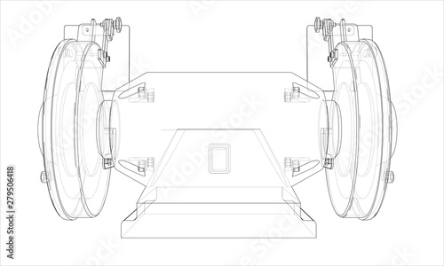 Outline electric grindstone vector